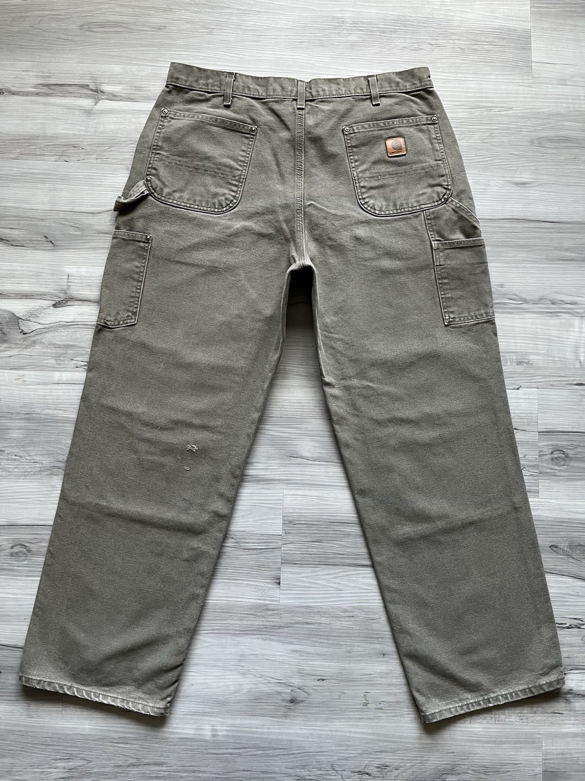 Vintage Carhartt B136 MOS Double Knee Carpenter Pants – 37×30 Faded & Distressed