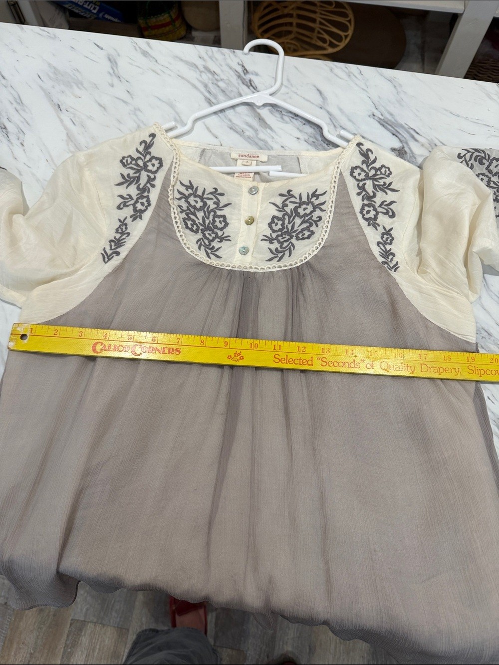 SUNDANCE Embroidered Peasant Tunic | Cotton Silk Boho Blouse