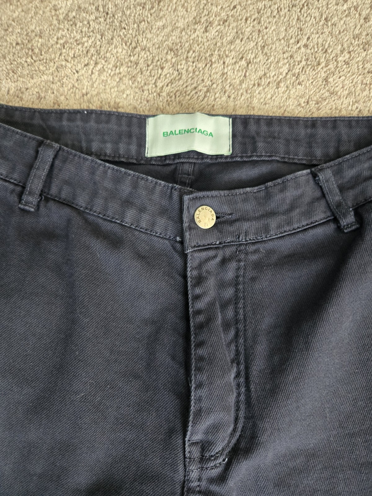 Balenciaga Men’s Dark Navy/Black Denim Jeans Pants Size 34 Straight Leg