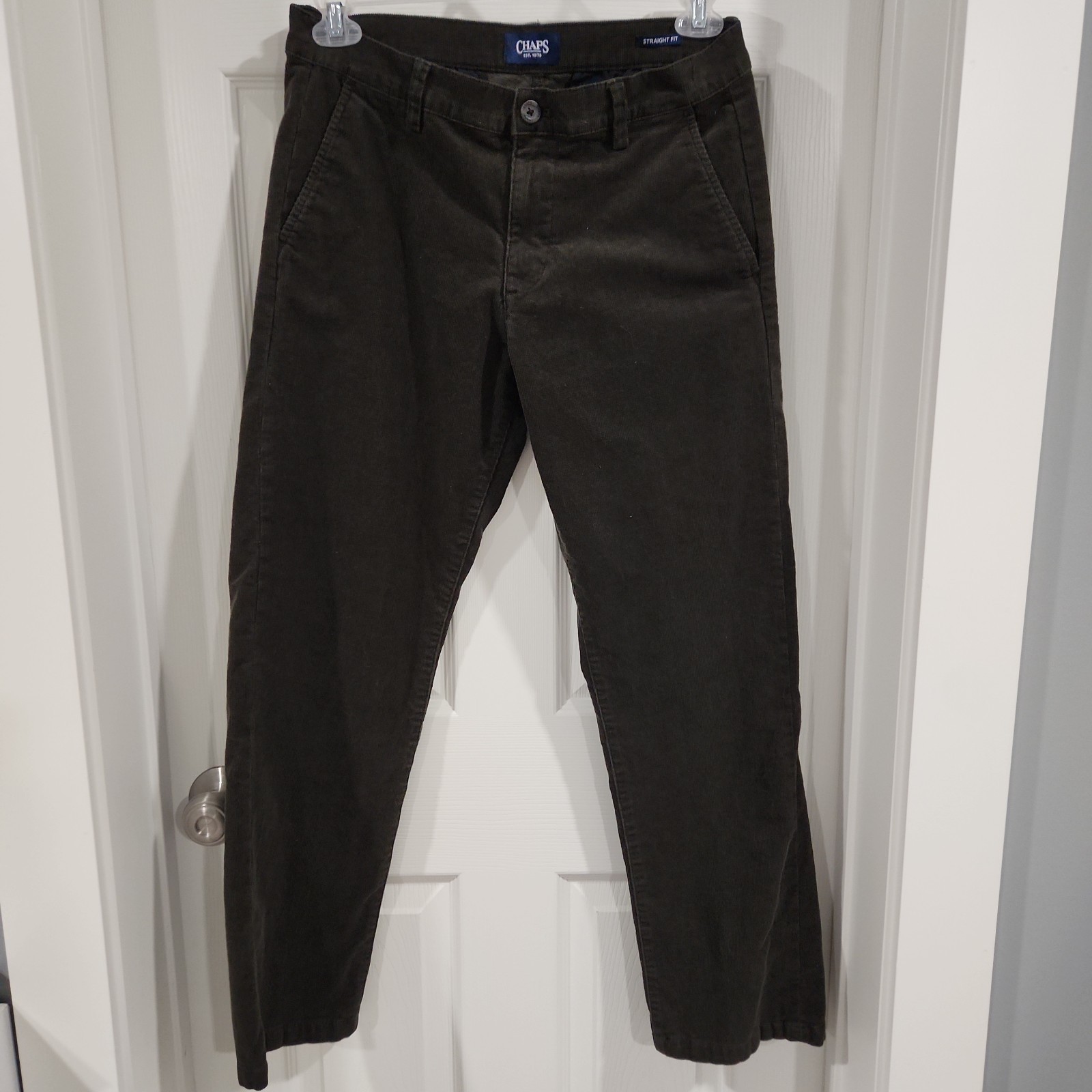 Chaps Corduroy Pants Mens 30×30 Dark Green Straight Leg Cotton Casual Outdoor