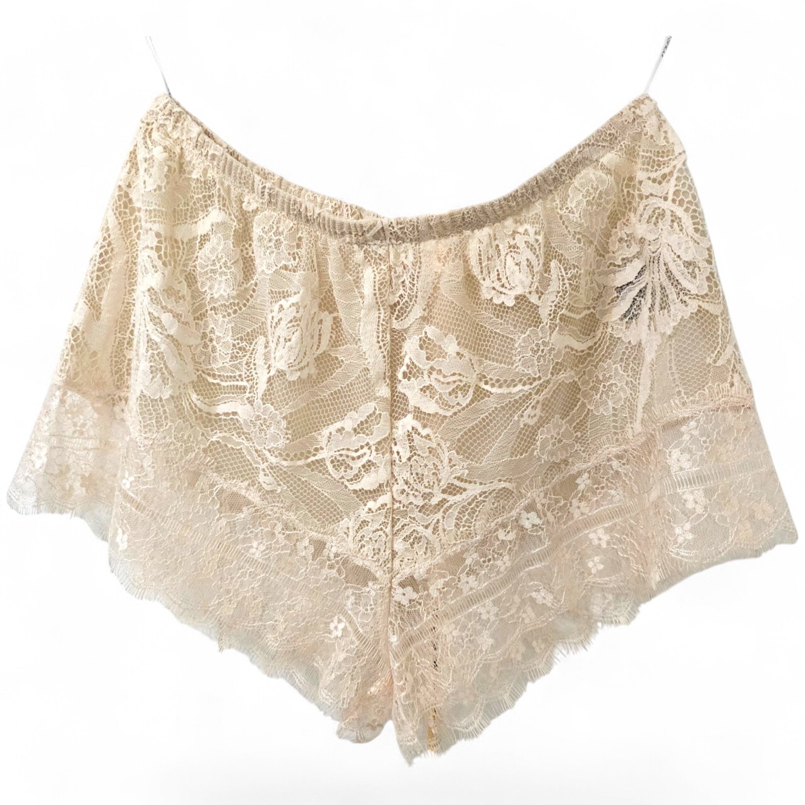 Tadashi Shoji Intimate Lace Cami Tap Shorts Pajama Set Ivory Bridal Sz XS