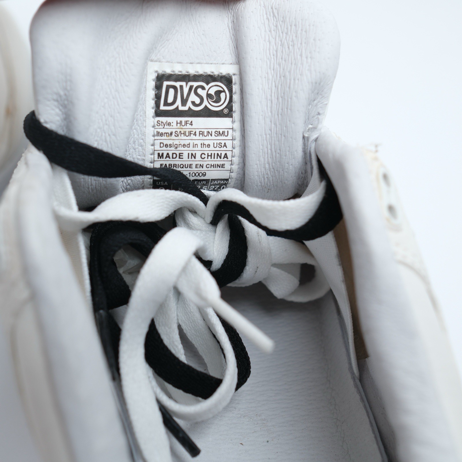 Vintage 2007 DVS Huf 4 White 3M size 9 Skate Shoes READ