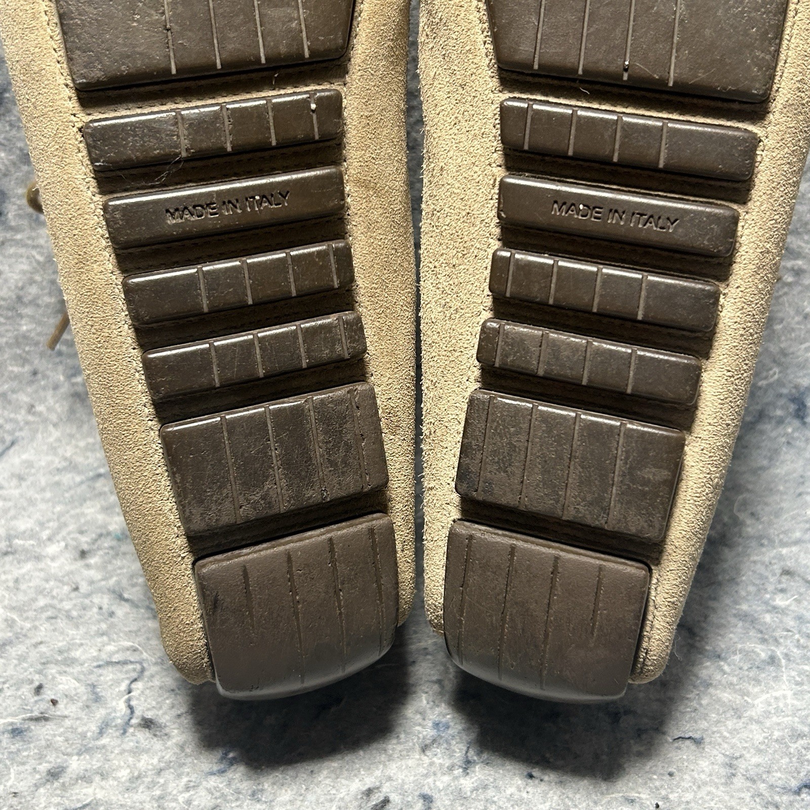 Louis Vuitton Suede TD0053 Shoes Tan Beige Size 38 Made in Italy LV