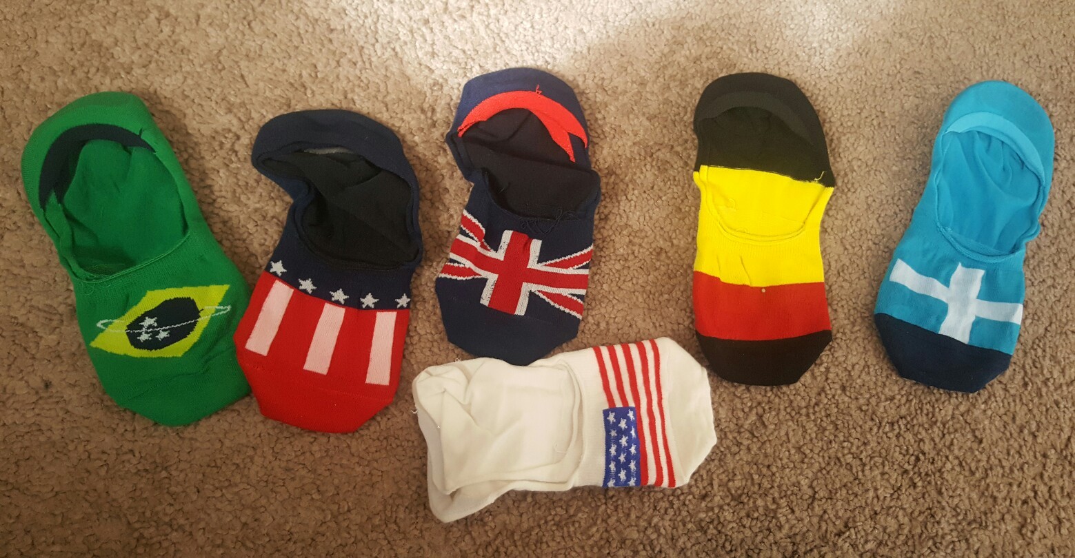 Zmart 6 Pack Flag Hidden/no-show socks, One Size