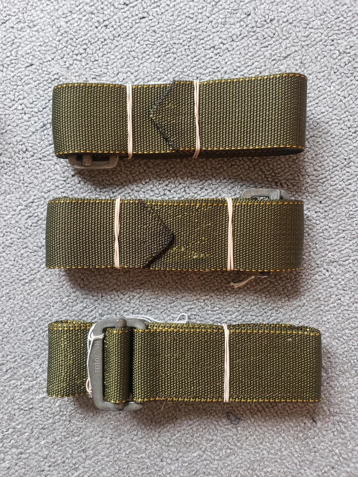 Vietnam Style Rigger Made Trouser Belt, Olive, new made. ALL SIZES AVAILABLE