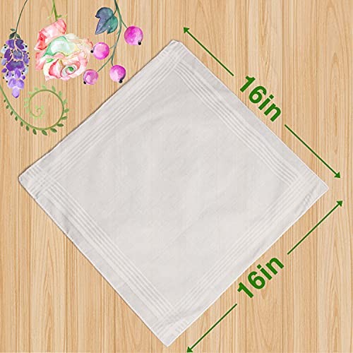 Men’s Handkerchiefs 100% Soft Cotton White Hankie Hankerchieves