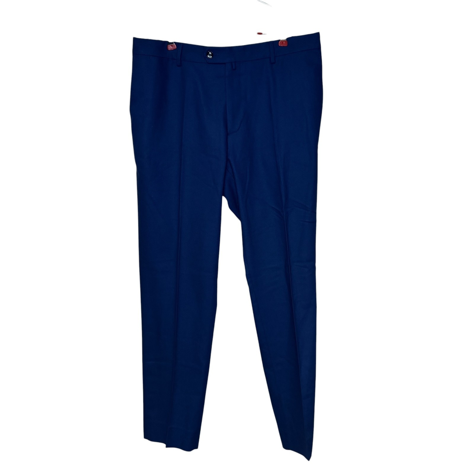 Zara Mens Dress Pants Chino Flat Front Minimalist Trouser Blue Nailhead Sz. 34