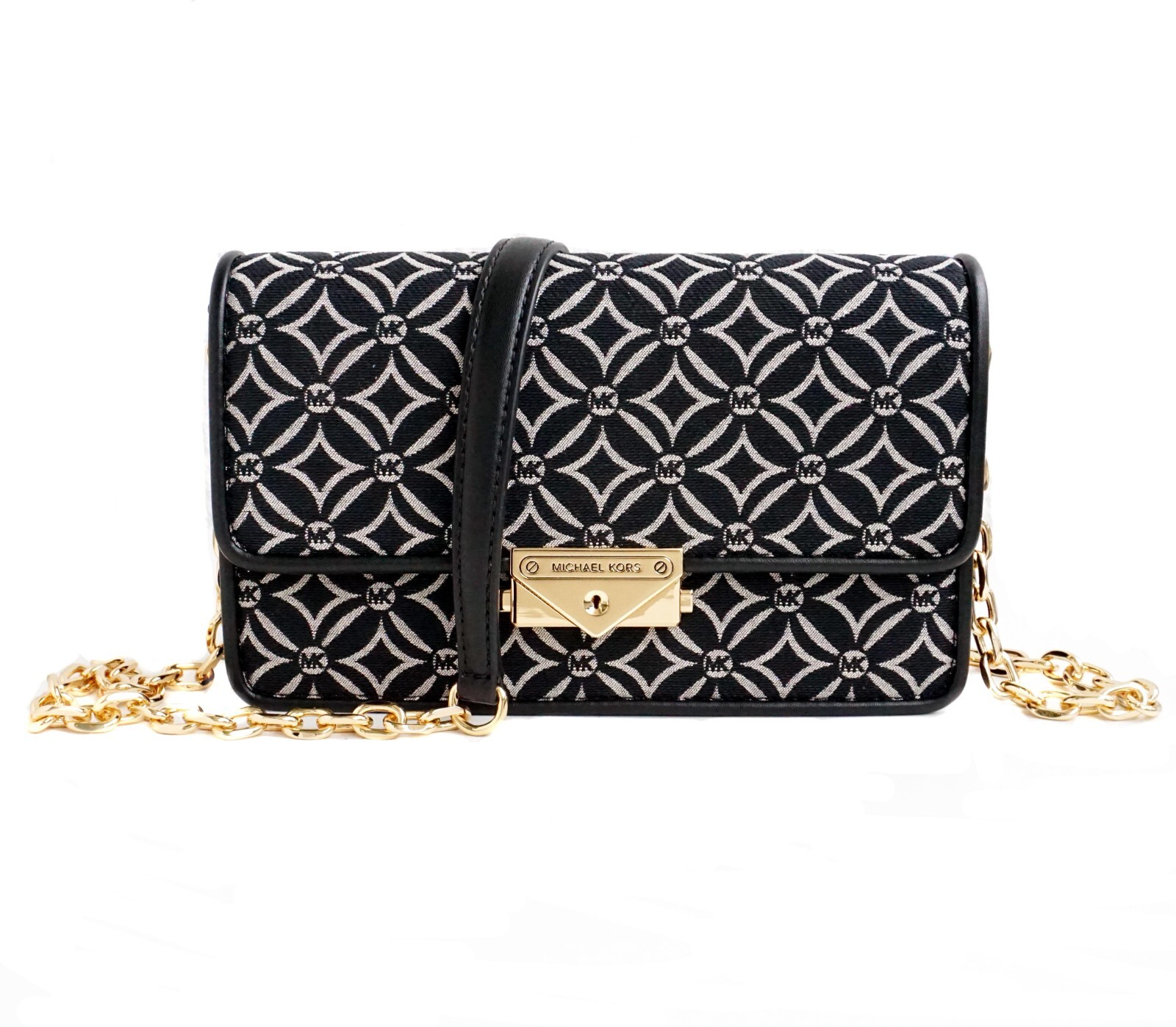 Michael Kors Women’s Bag Crossbody Cece MD Flap Strctrd. Xbody Black New