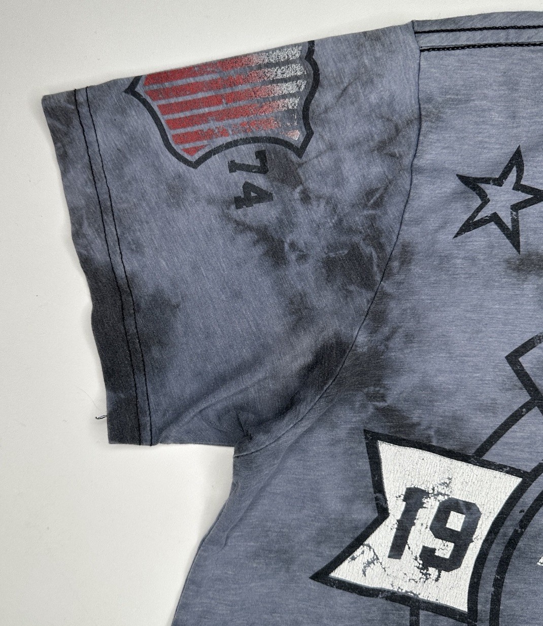 American Fighter Y2K MMA Tie Dye AOP T-Shirt Black Gray | L