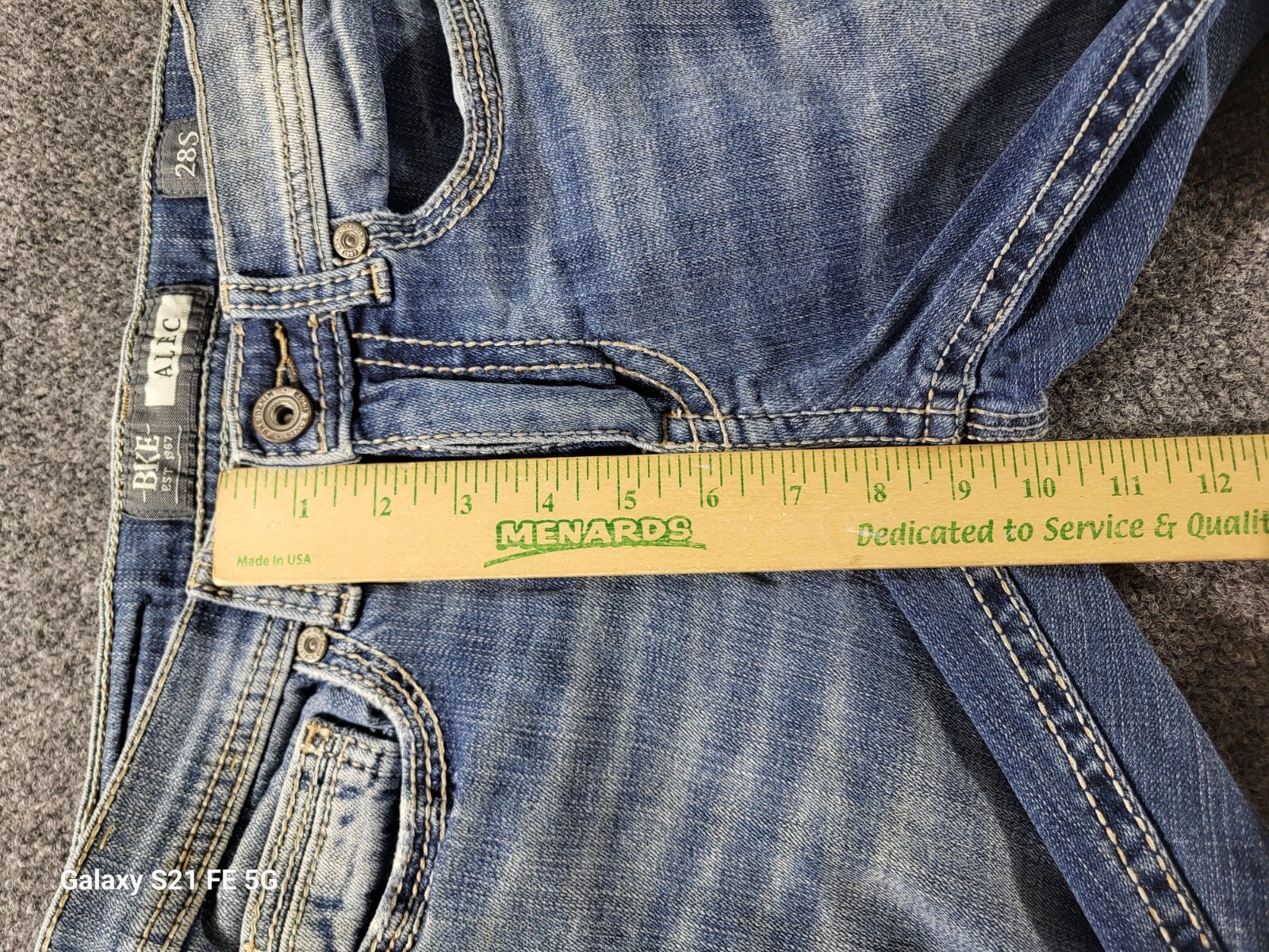 BKE Alec Straight Leg Jeans Men 28SX30 Med Wash Whiskering Honeycombing Stretch