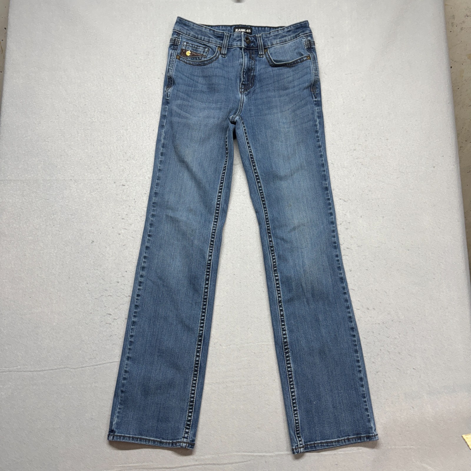 Rank 45 Size 30/34 Men Jeans Mid Rise Skinny Blue Denim