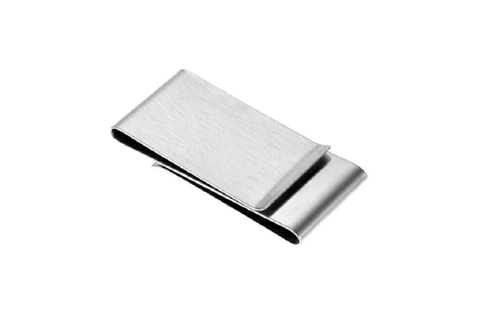 Double-Sided Money Clip Wallet – Stainless Steel Credit Card Holder, Slim Design
