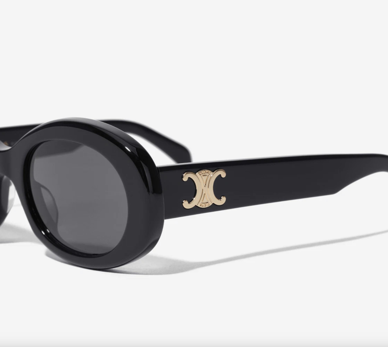 (W) Celine Triomphe 01 Sunglasses in Acetate Black / FedEx