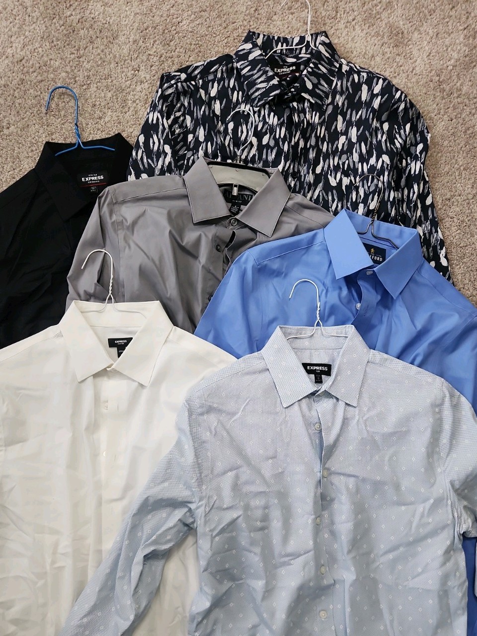 Men’s Dress Shirts Size Small/Medium Assorted Colors Express Stafford Homecoming