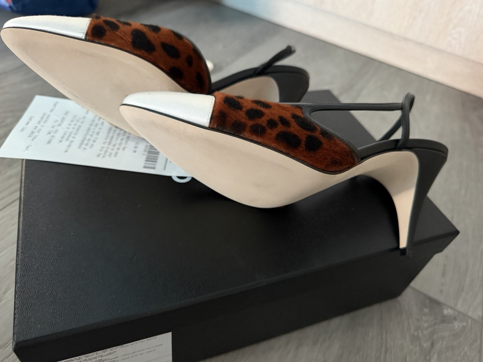 Chanel 26A Slingback Leopard pony-hair lambskin mixed fiber Size 39