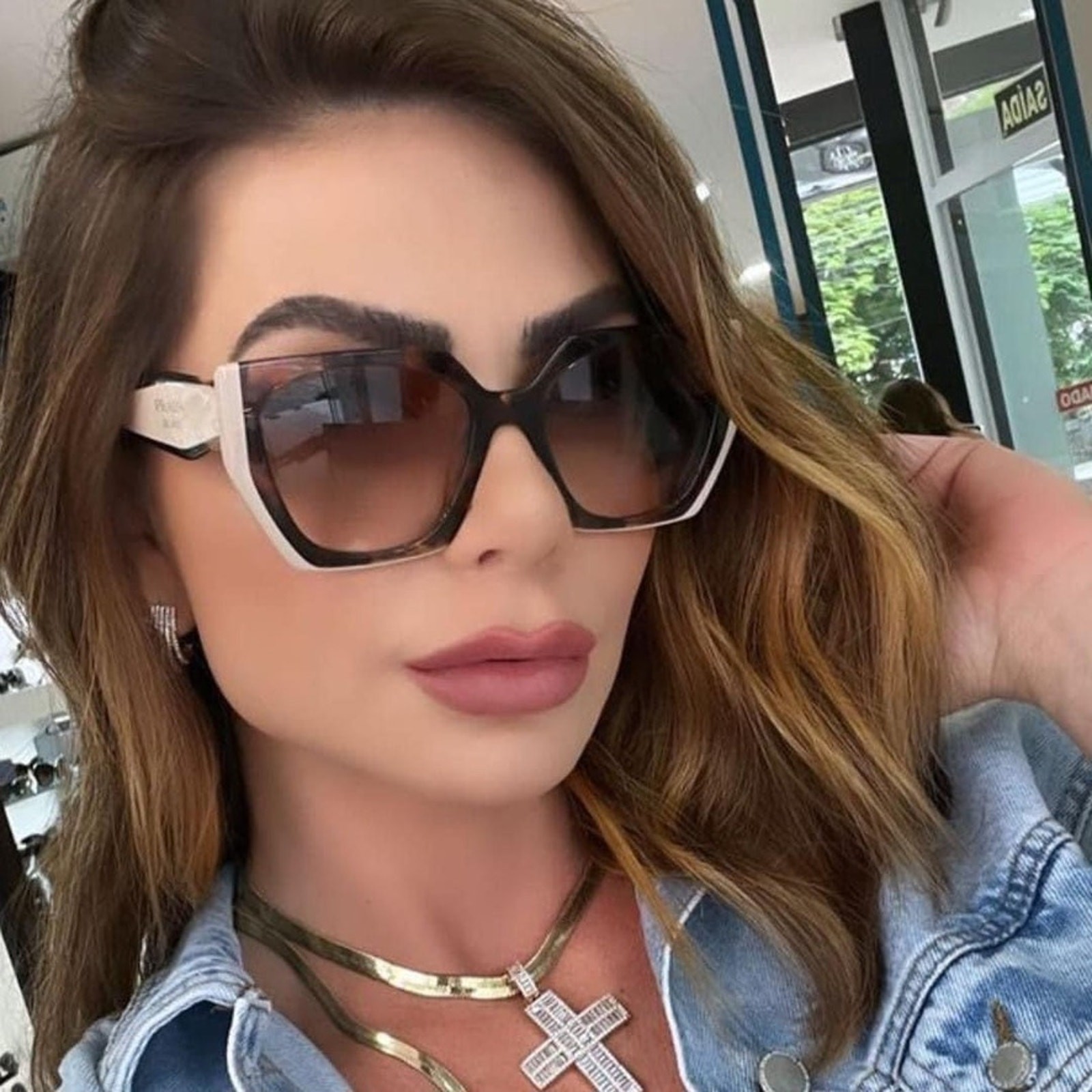 NEW Prada PR15WS Cat Eye Sunglasses in Tortoise Powder