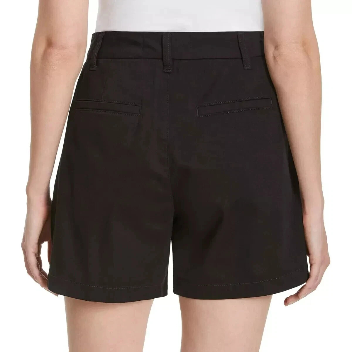 Gloria Vanderbilt Women’s Chino Shorts, Black, Size 8