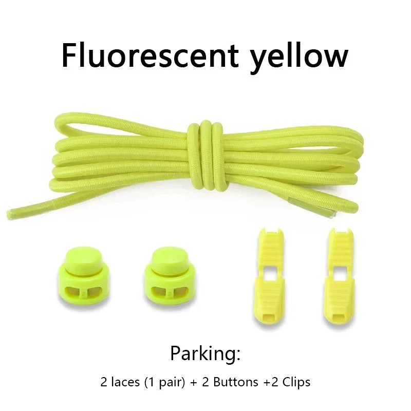 No Tie Elastic Shoelaces Lock Laces Shoe Strings Sports w/ Locking Toggle