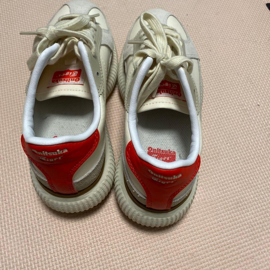 Onitsuka Tiger Men Delecity Lo Canvas Leather Sneakers White Red Used