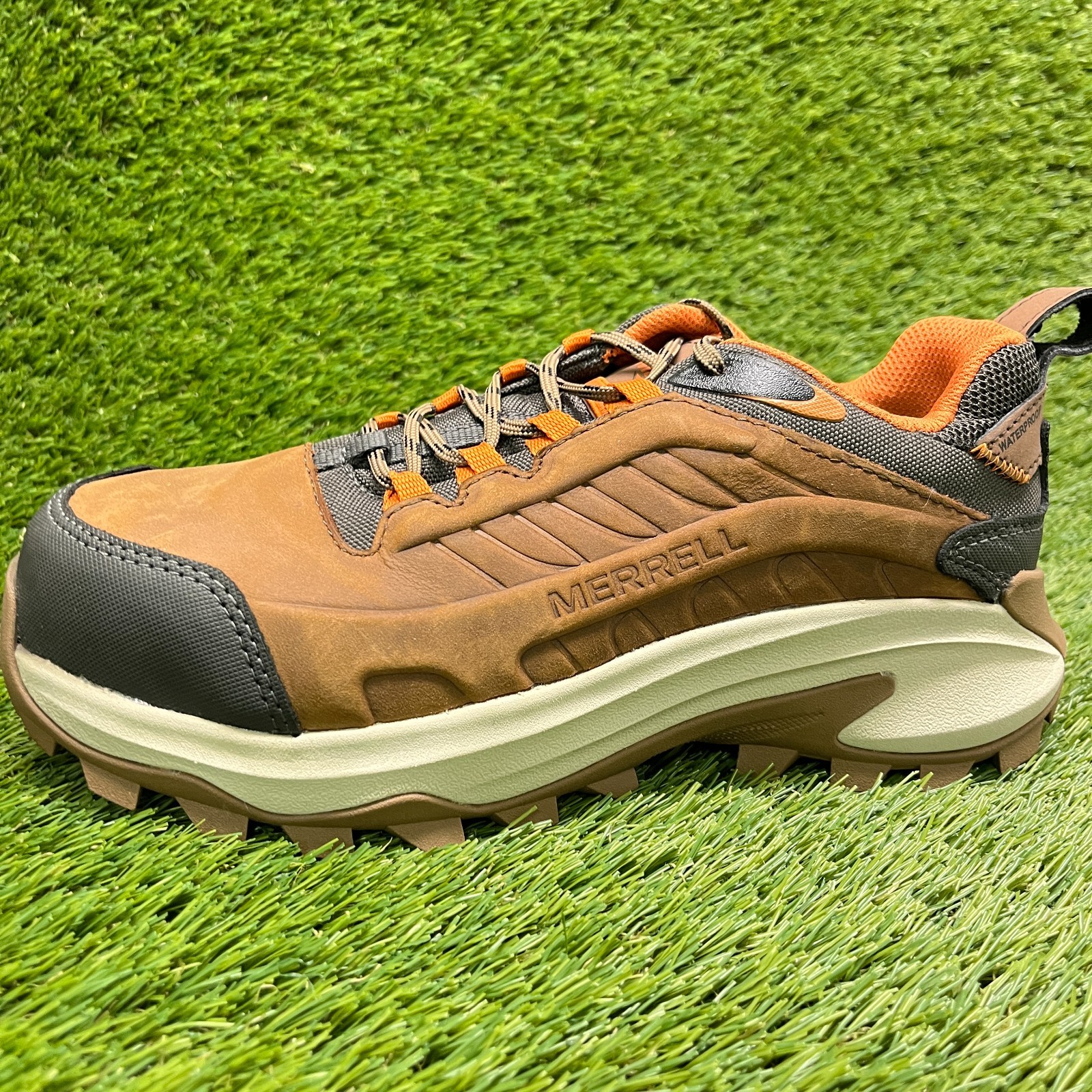 Merrell Moab Speed 2 LX Low Mens Size 7 Brown Black Carbon Fiber Toe Work Shoes