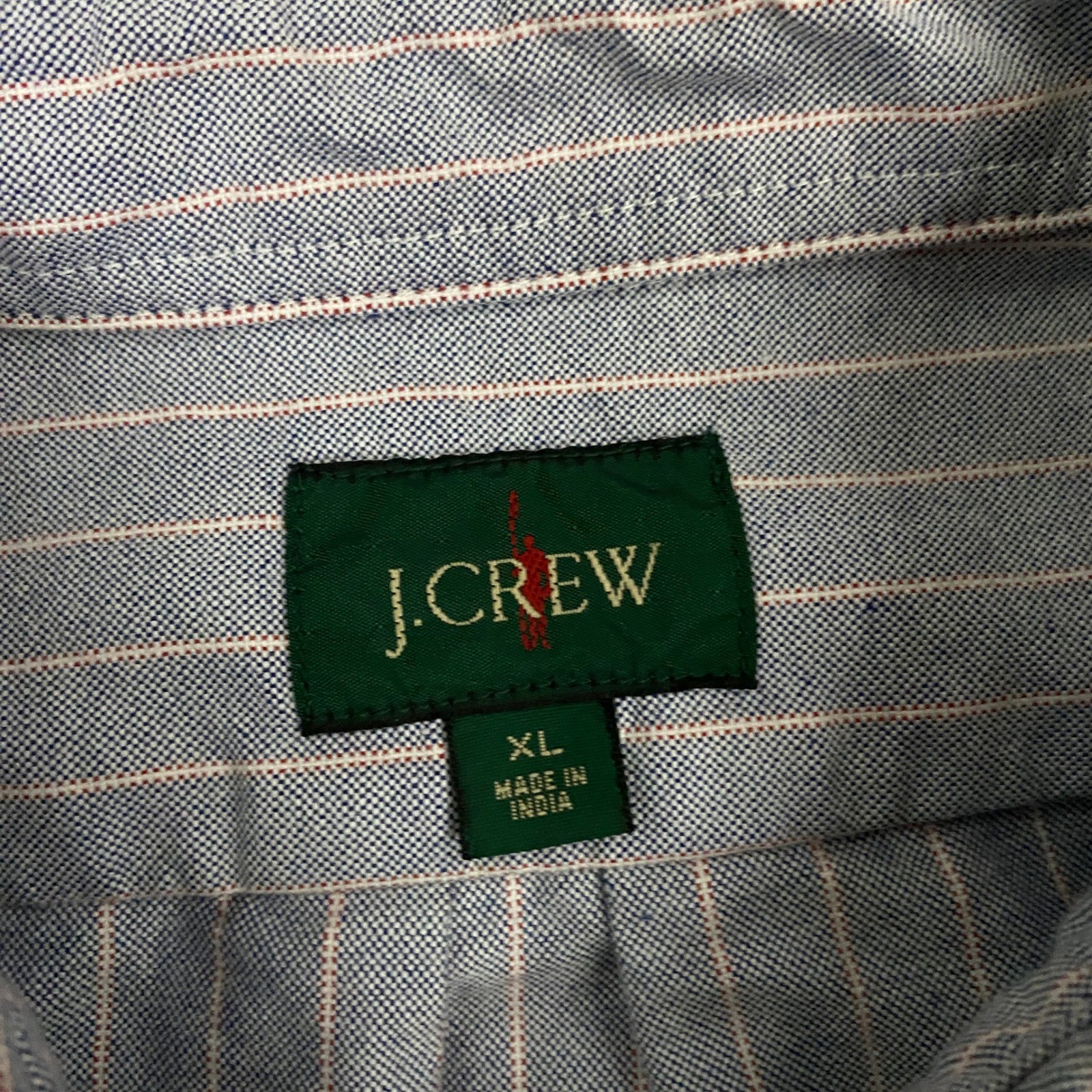 J.Crew Classic Oxford Two Pocket Workshirt Mens XL Striped Cloth Blue Button Up
