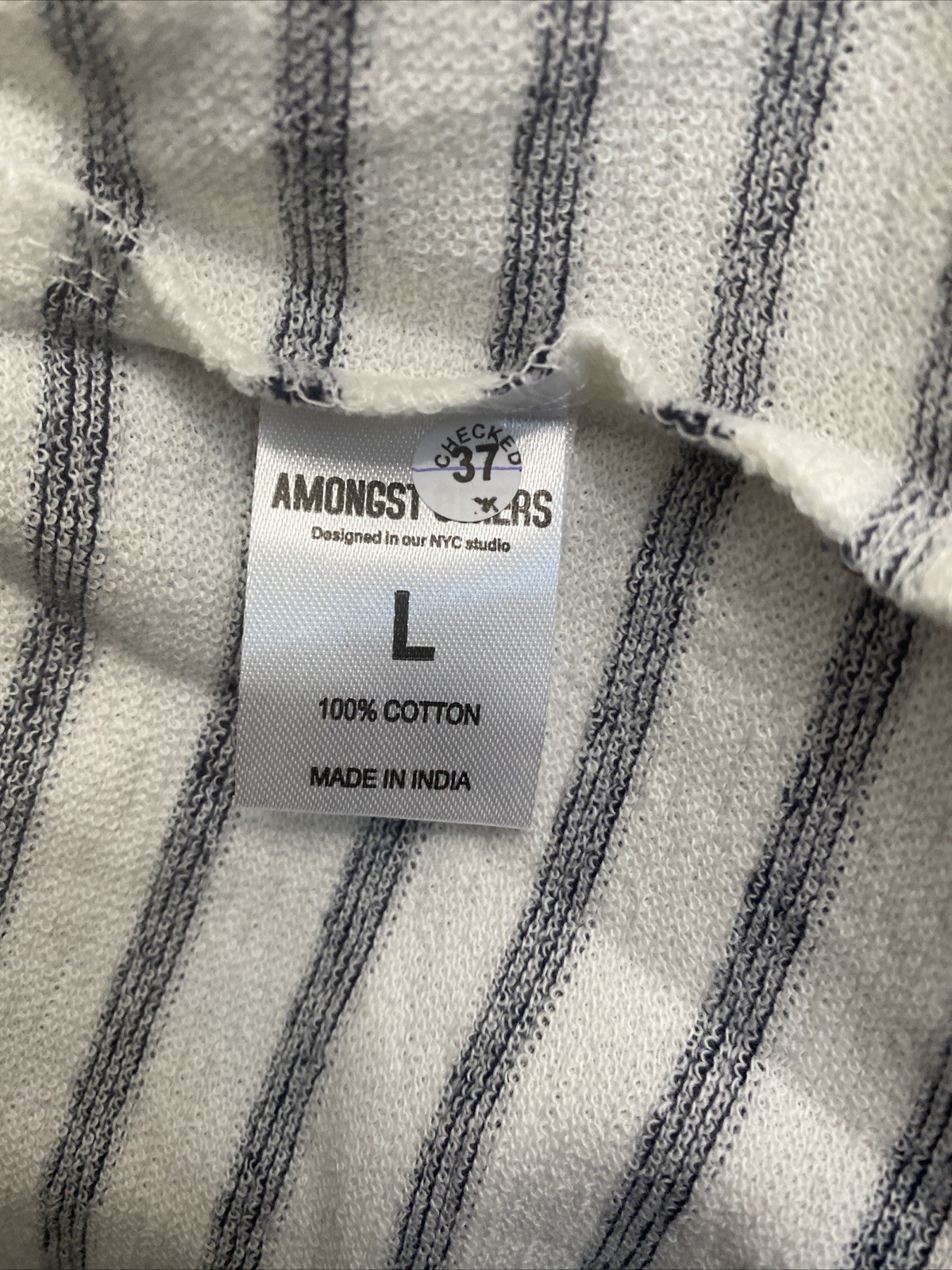 Amongst Others Men’s Large White Crew Neck T-Shirt Boxy Fit Drop Shoulder NWT