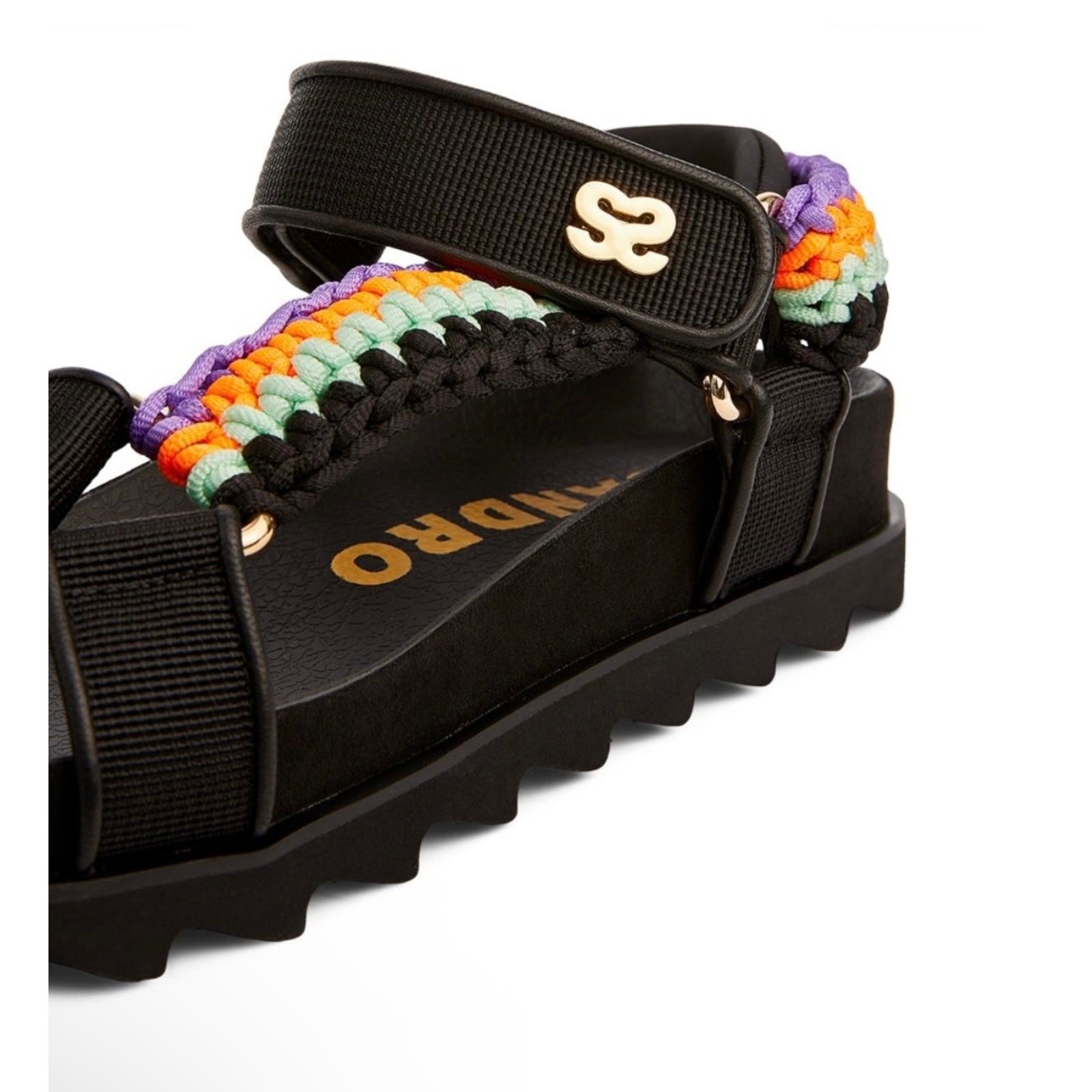 NEW NIB Sandro Shell And Crochet-knit Braided Sandals SIZE FR 38 / 7.5