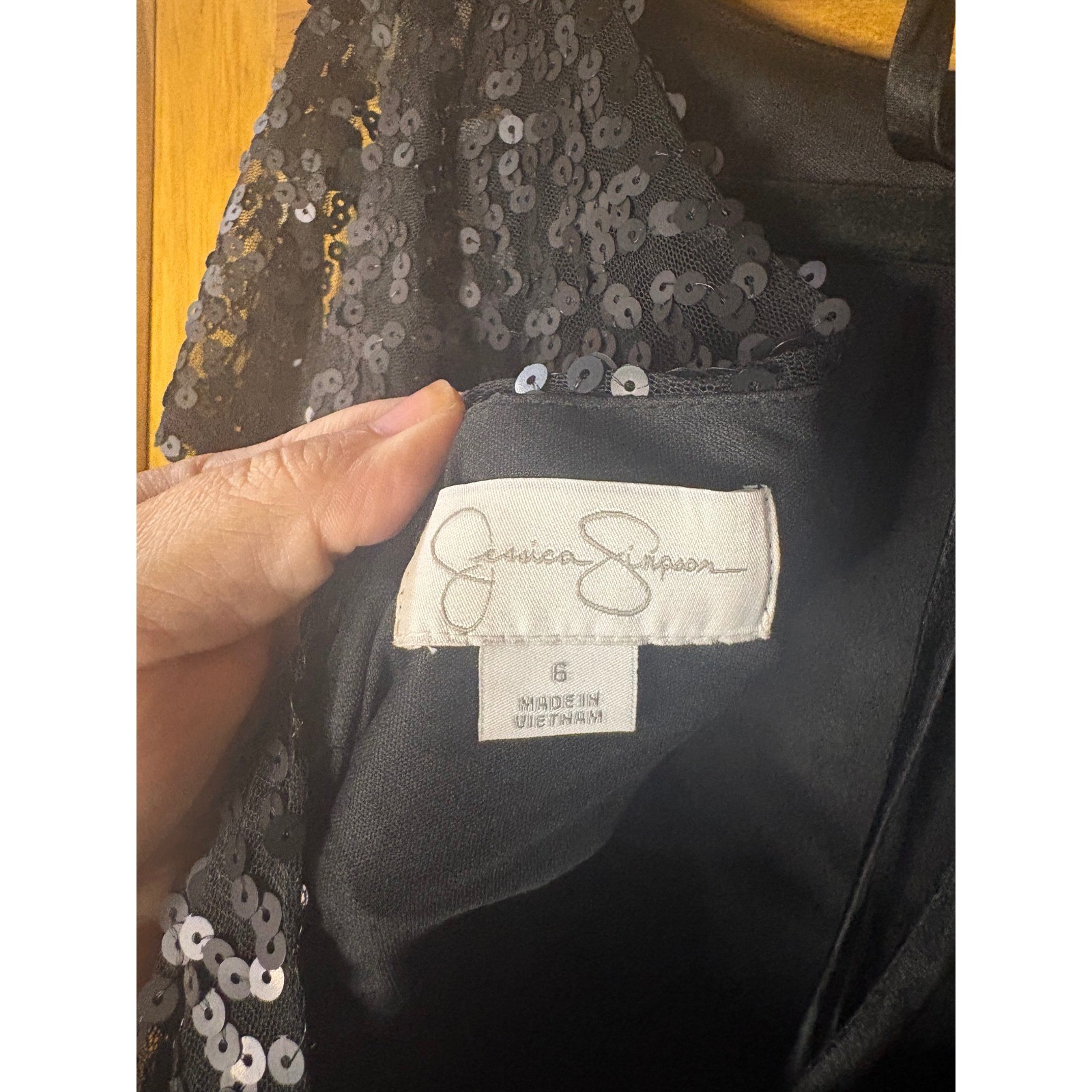Jessica Simpson Womens Black Sequin Lace V-Back Cocktail Mini Dress JS1R5463 6