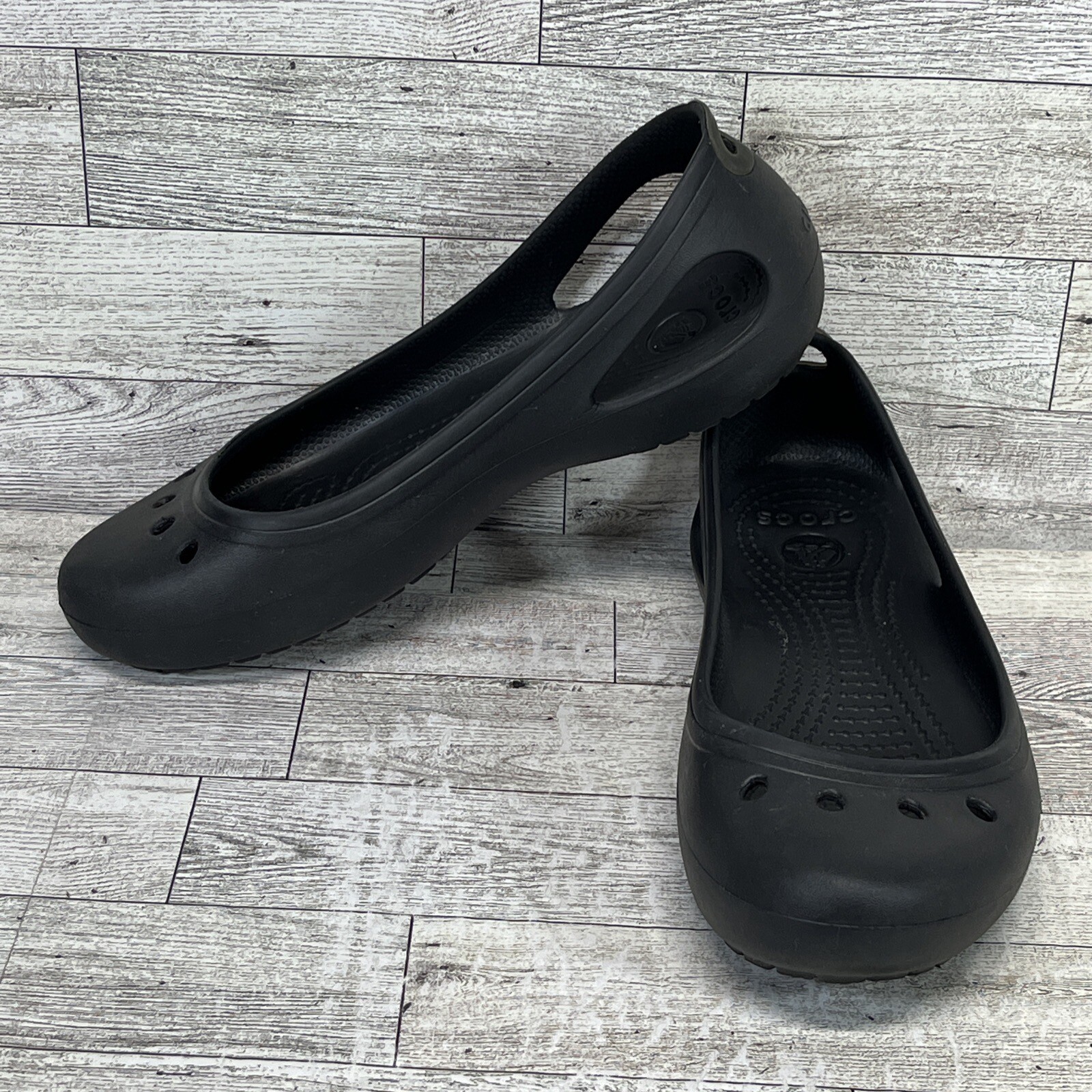 CROCS Kadee Black Ballet Comfort Shoes 11215 Black Women Size 7