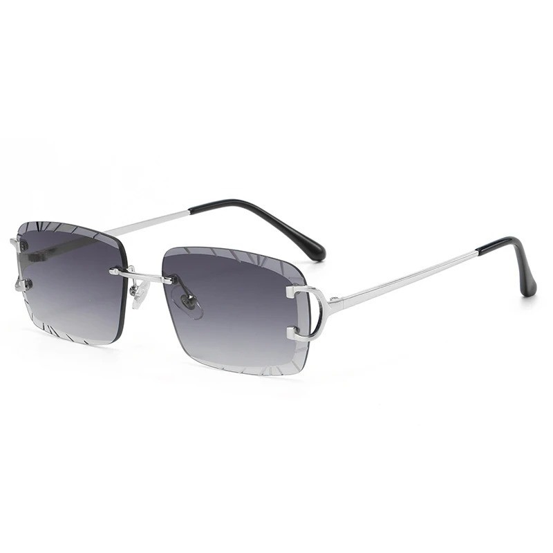 USA- Big C Diamond Cut Fade Frameless Lens Gold Frame in Box