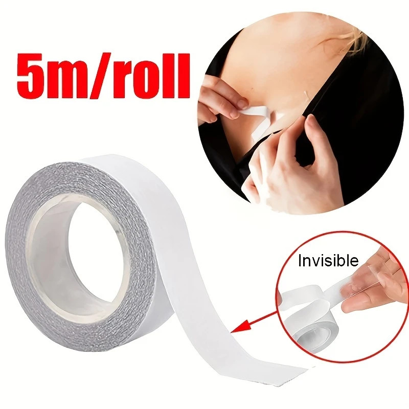 2× Double-Sided Body Tape Roll Waterproof & Sweatproof Strips for Cloth Dress US