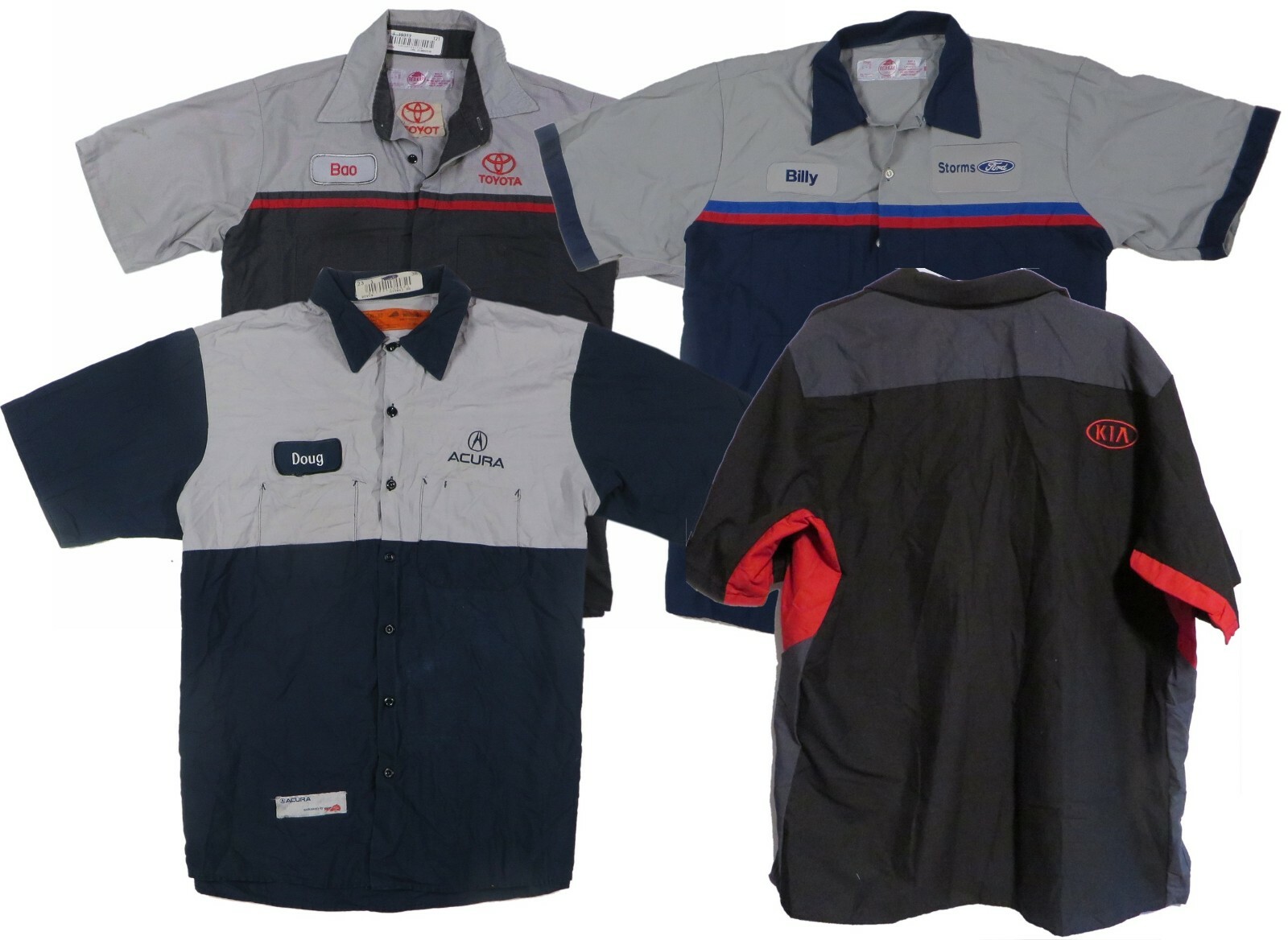 Red Kap Mechanic Technician Uniform Mens Work Shirts Automotive Dealership
