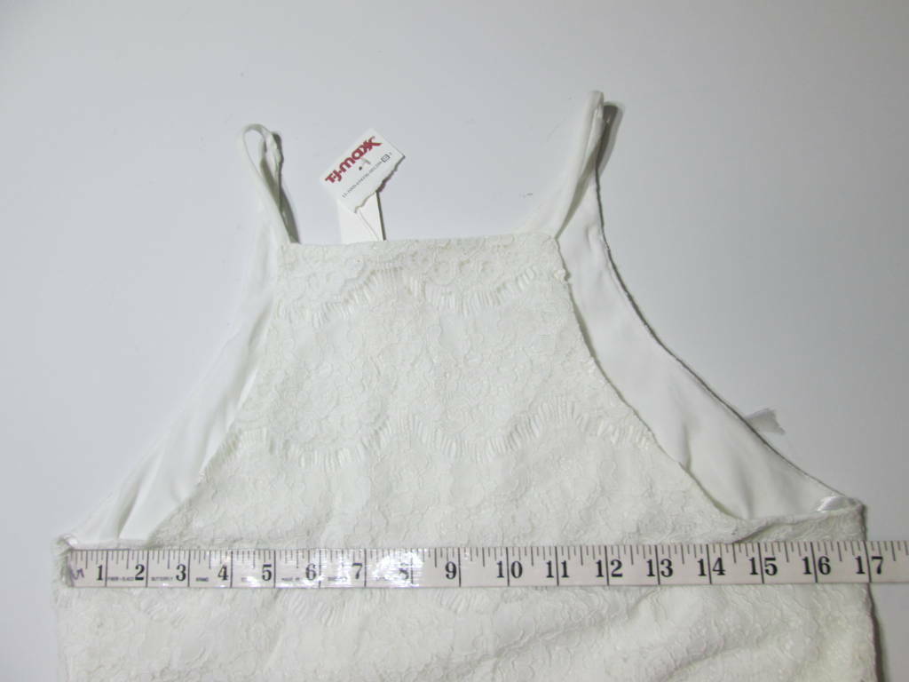 NWT T.J. Maxx Womens Size L Tank Top White Lace Floral Normal Strap Basic