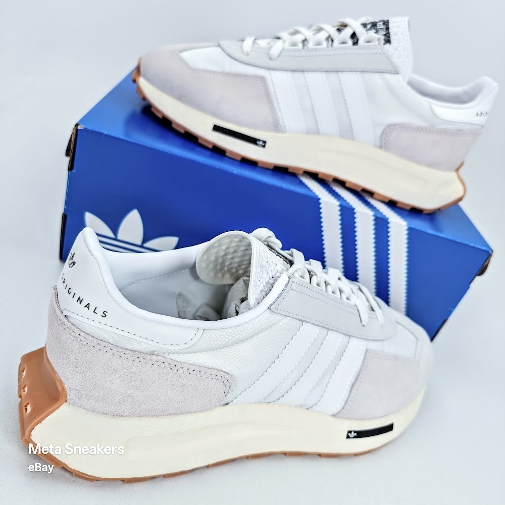 Adidas US 10 Men’s White Silver Gum Boost Retro Runner Retropy E5 H03075 New