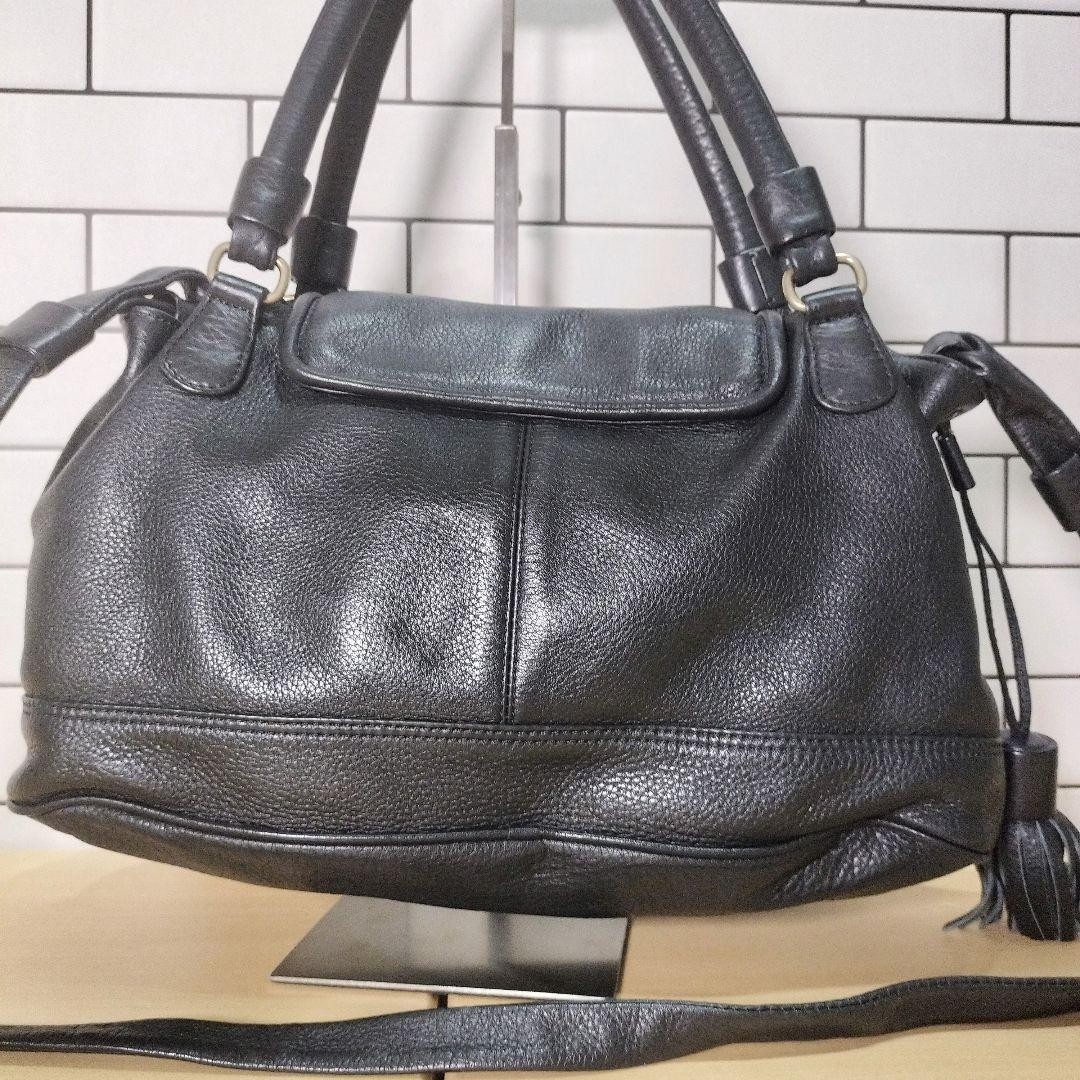 See By Chloe Y2K Leather Shoulder Bag with Fringe Tassel Black Used From Japan