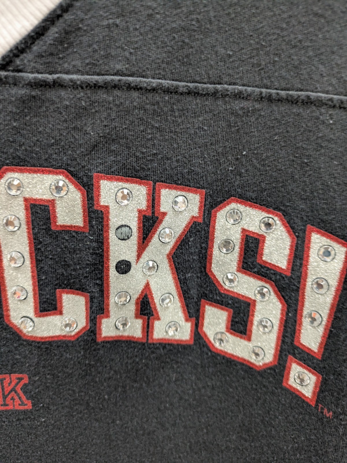 Pink VS Collegiate Tee Womens Large Go Bucks OSU Bling Rhinestones READ