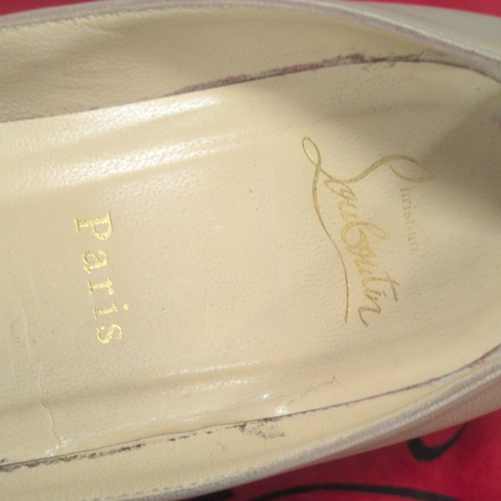 Christian Louboutin Beige Leather Pointed Toe Stiletto Pump Women’s US 9.5