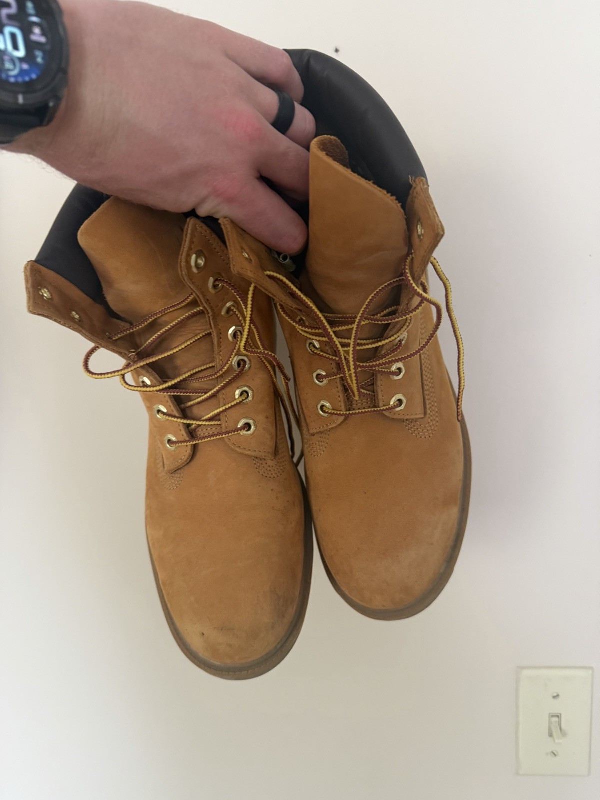 Timberland Men’s Wheat Nubuck Lace-Up Ankle Work Boots Round Toe US 10.5 M
