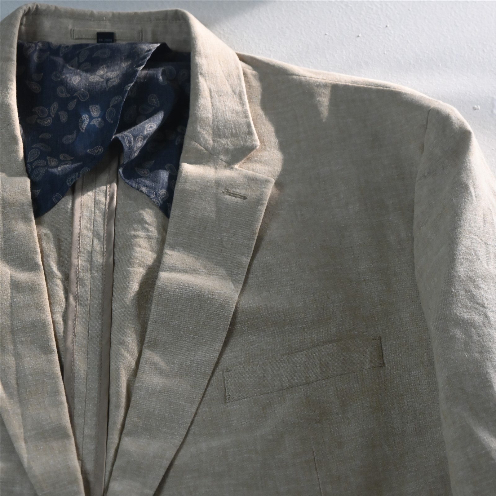 Jos A Bank 48R 40×26 Khaki Linen Slim Fit Mens Jacket Pants Suit