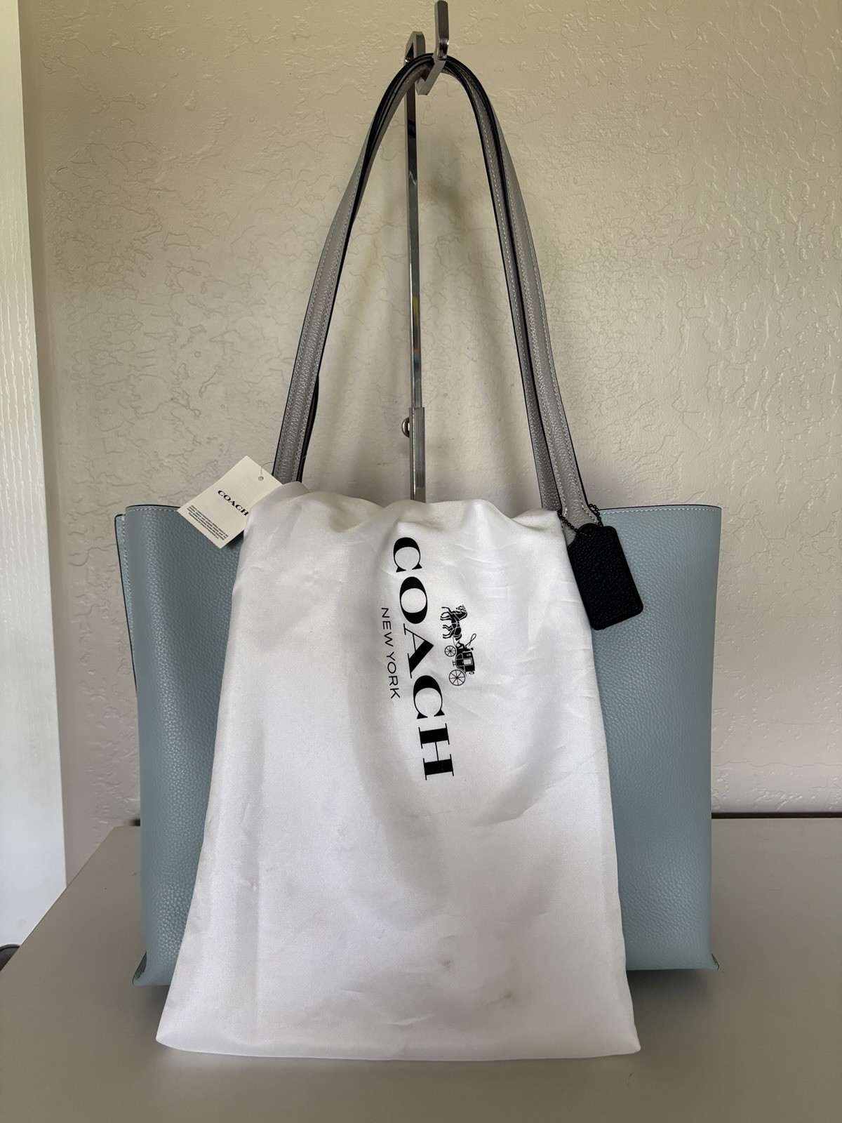 Coach WILLOW TOTE Color Block Bag~ Signature Aqua Blue NWT