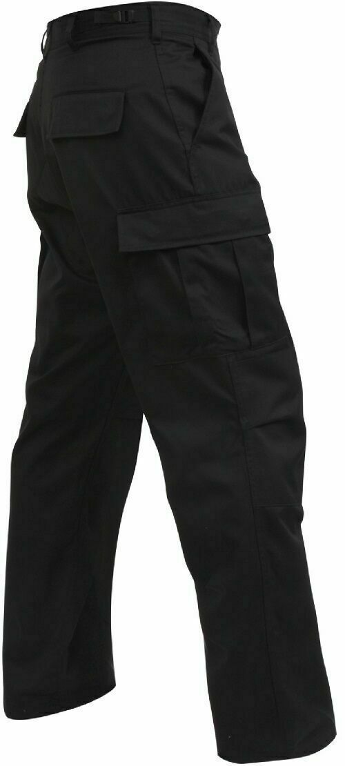 ROTHCO 2971 BLACK MENS BDU CARGO PANTS Relaxed Fit Zipper Fly SIZE S TO 5X