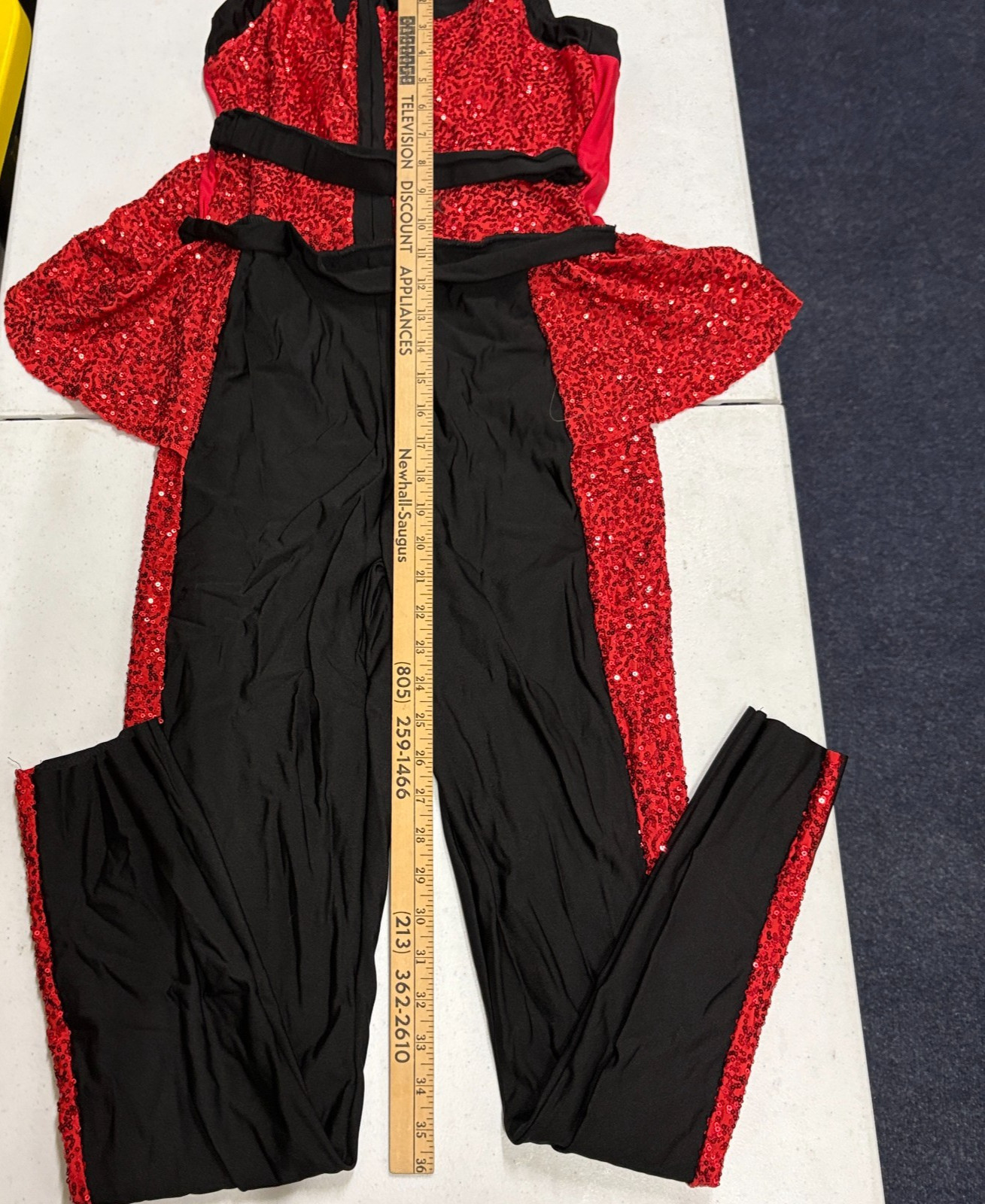 Costume Gallery Sequin Dance Costume LA Red Black Jazz Contemporary Set