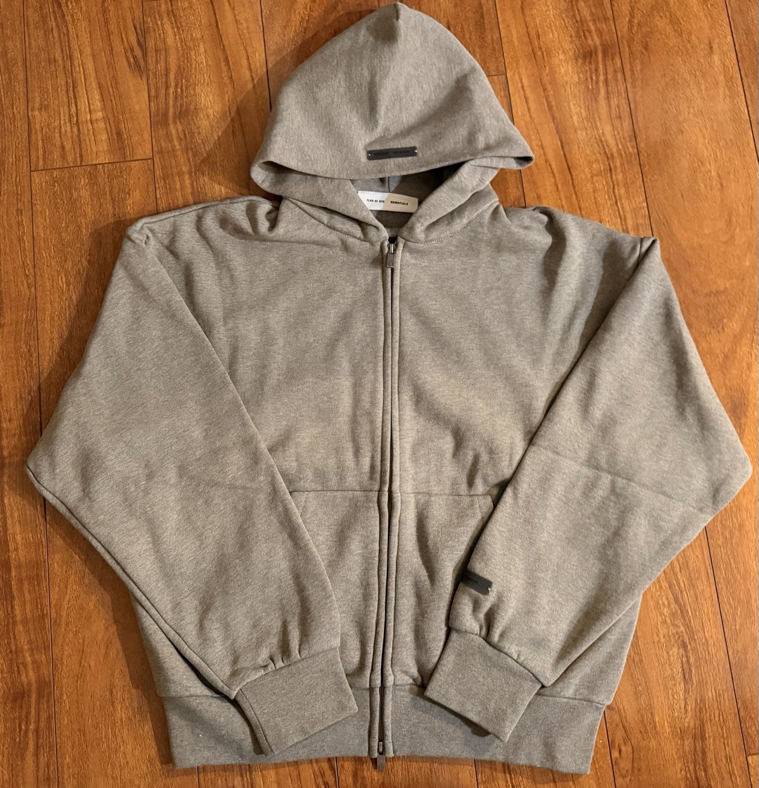 Fear of God Essentials 2025 Heather Grey Applique Zipups size XL