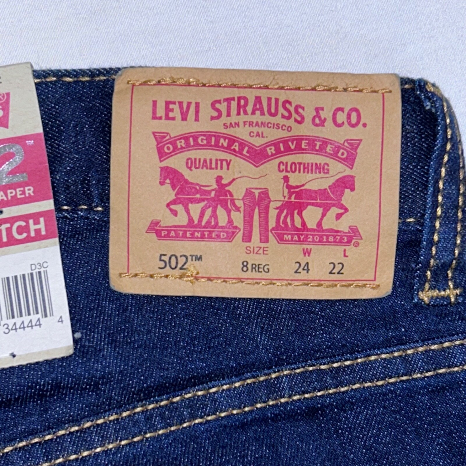 Levi’s 502 Regular Taper Stretch Jeans Size 8 Reg 24W 22L NWT