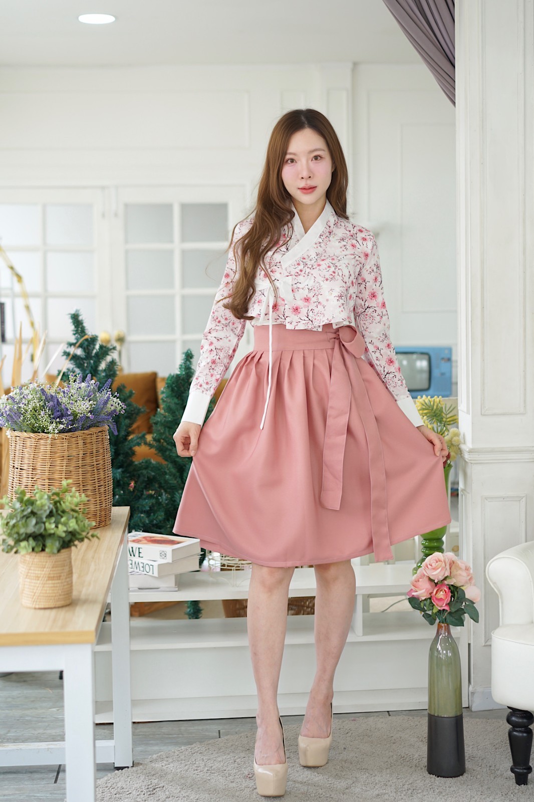 Modern Hanbok Set (Shirt+Skirt+Tassel) Minimal Timeless Design 생활한복 Boraunnii