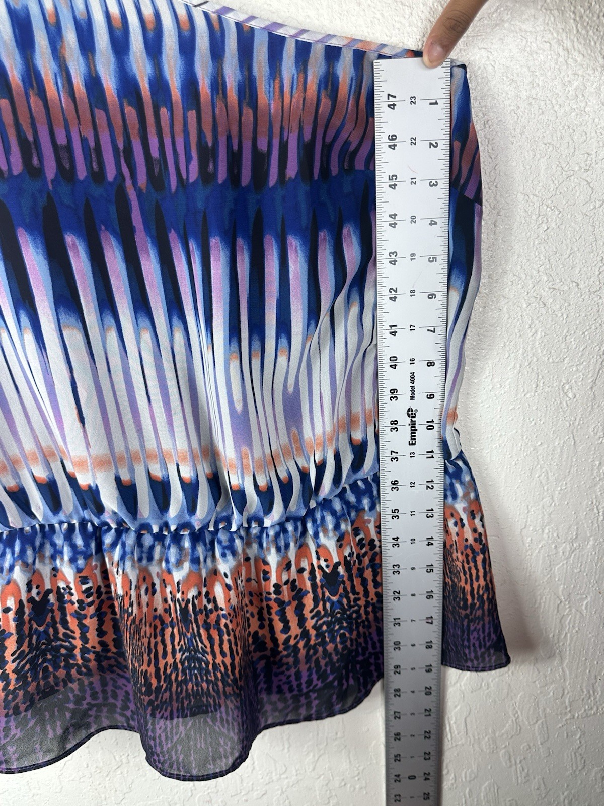 a.n.a women’s 1X plus one-shoulder chiffon sheer abstract ruffle blouse top