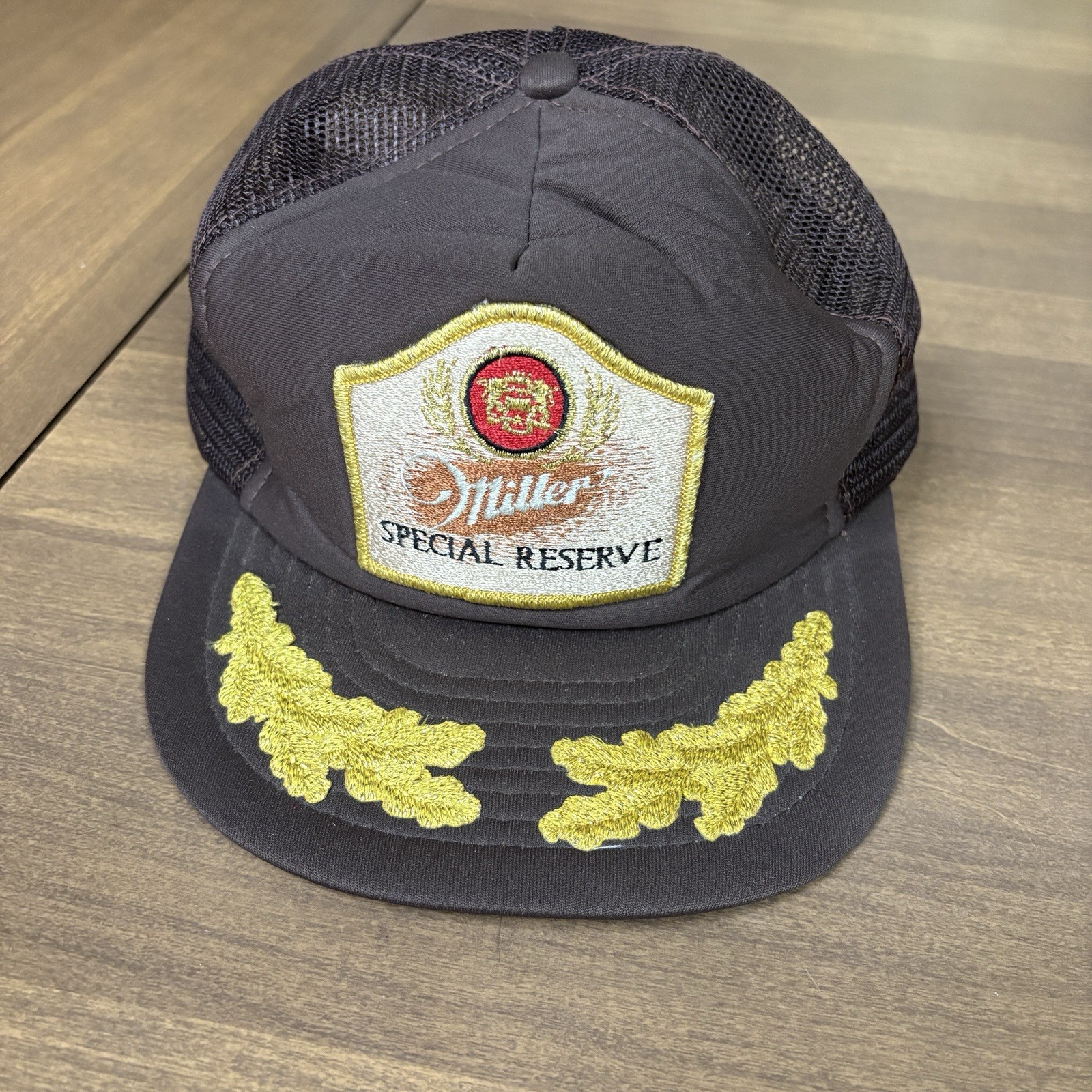Miller Special Reserve Trucker Hat Snapback Vintage 80s Beer Brown SEE PICS