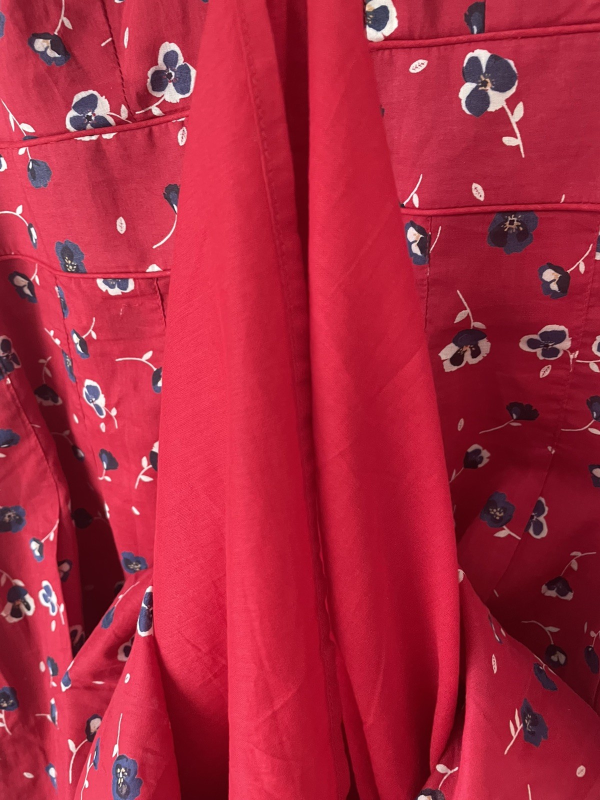 💝 Seasalt ” VILLA GARDEN ” Red 100% Cotton Short Sleeve Dress Size 20 NEW