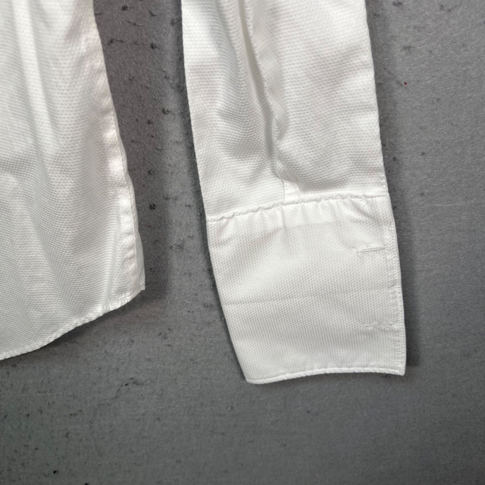 Bonobos Mens Size 15 1/2 / 35 Slim Fit White Dress Shirt Long Sleeve French Cuff