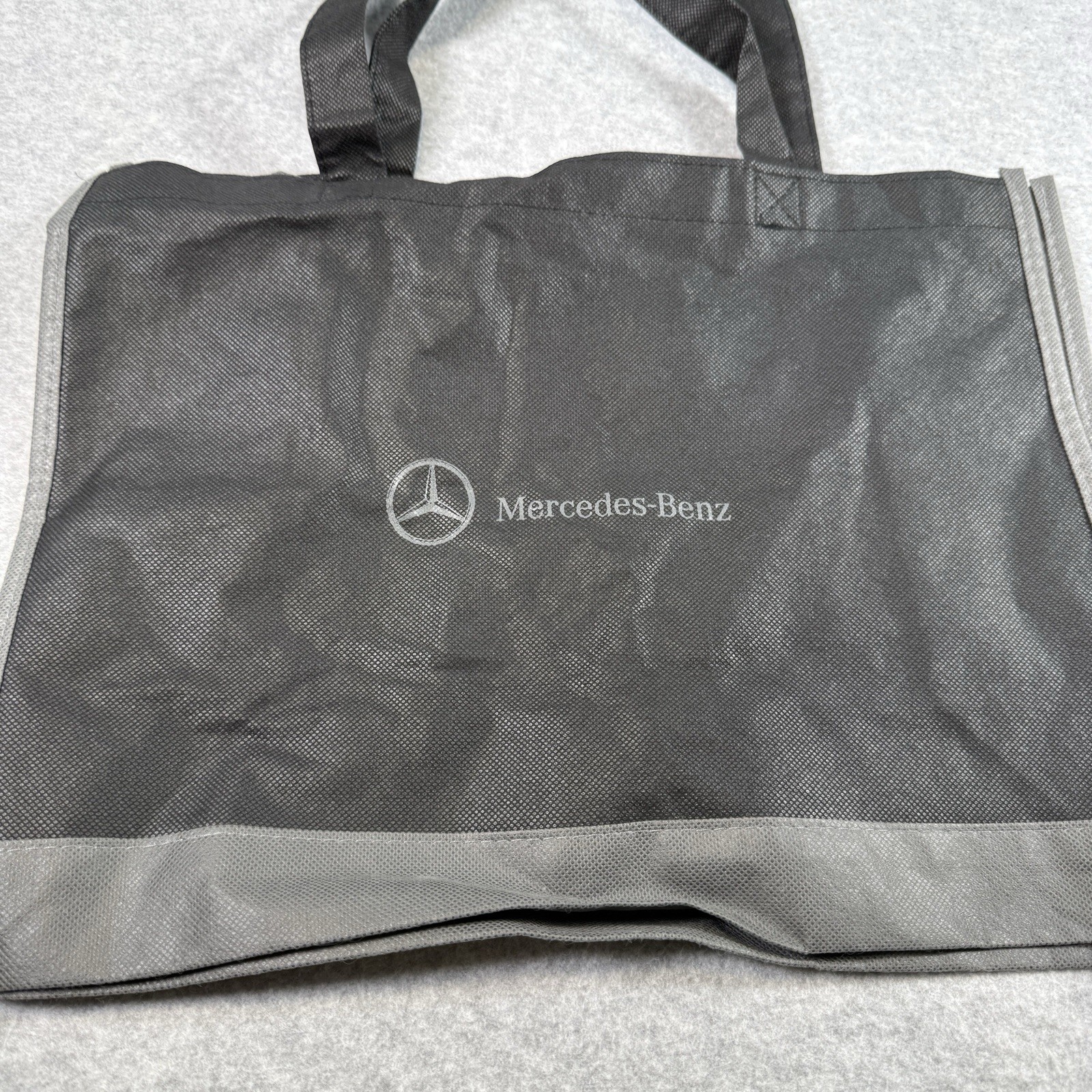 MERCEDES-BENZ TOTE BAG Black and Grey 2 Handle FOLDABLE Lightweight 15x6x12